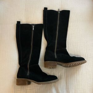 LIKE NEW Lucky Brand black suede knee high boots, size 7.5
